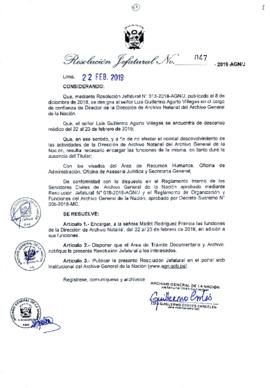 Resolución Jefatural N° 047-2019-AGN/J