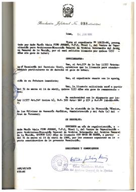 Resolución Jefatural N° 098-1986/AGN/J