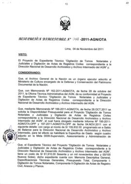 Resolución Directoral N° 042-2011-AGN/OTA