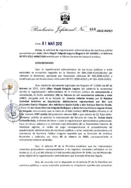 Resolución Jefatural N° 068-2012-AGN/J