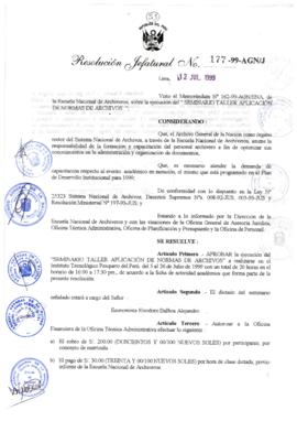 Resolución Jefatural N° 177-1999/AGN/J