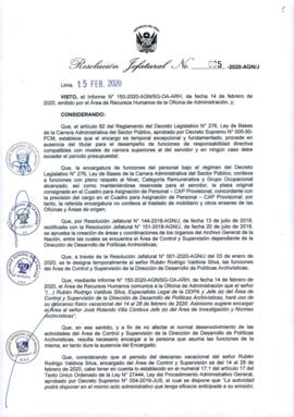 Resolución Jefatural N° 035-2020-AGN/J