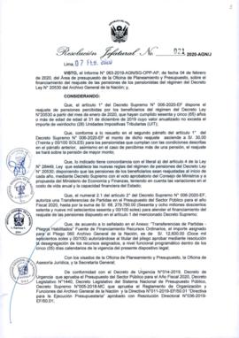 Resolución Jefatural N° 021-2020-AGN/J