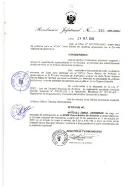 Resolución Jefatural N° 304-2005-AGN/J
