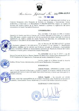 Resolución Jefatural N° 102-2006-AGN/J