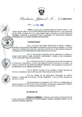 Resolución Jefatural N° 542-2008-AGN/J