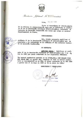 Resolución Jefatural N° 165-1984/AGN/J