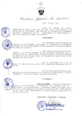 Resolución Jefatural N° 101-1998/AGN/J