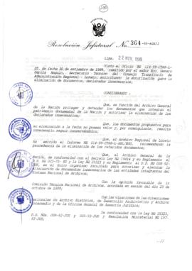 Resolución Jefatural N° 364-1999/AGN/J