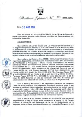 Resolución Jefatural N° 082-2018-AGN/J