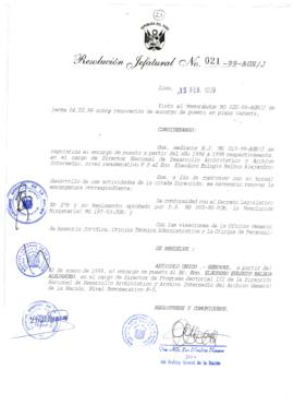 Resolución Jefatural N° 021-1999/AGN/J