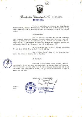 Resolución Directoral N° 15-87-AGN-OA