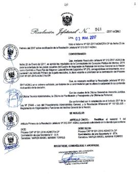 Resolución Jefatural N° 048-2017-AGN/J