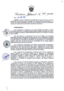 Resolución Jefatural N° 405-2013-AGN/J