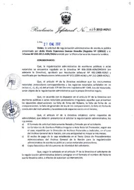 Resolución Jefatural N° 038-2012-AGN/J