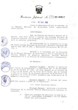Resolución Jefatural N° 131-1996/AGN/J