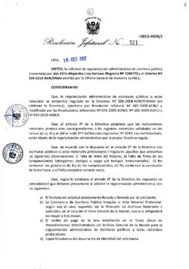 Resolución Jefatural N° 321-2012-AGN/J