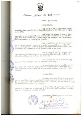 Resolución Jefatural N° 158-1986/AGN/J