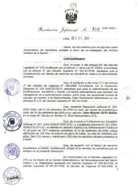 Resolución Jefatural N° 469-2000/AGN/J