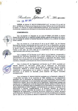 Resolución Jefatural N° 390-2013-AGN/J