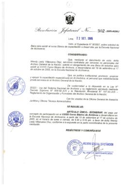 Resolución Jefatural N° 302-2005-AGN/J