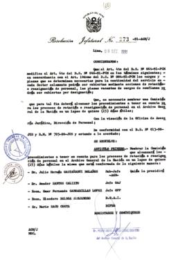Resolución Jefatural N° 273-1991/AGN/J
