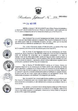 Resolución Jefatural N° 364-2013-AGN/J