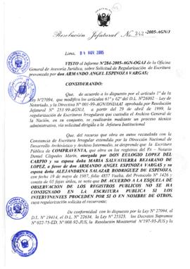Resolución Jefatural N° 342-2005-AGN/J