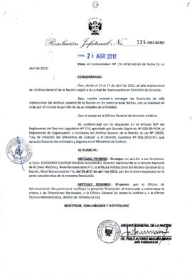 Resolución Jefatural N° 134-2012-AGN/J