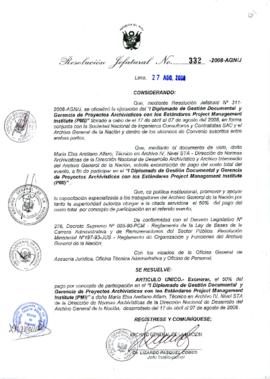 Resolución Jefatural N° 332-2008-AGN/J