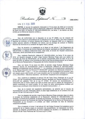 Resolución Jefatural N° 028-2020-AGN/J