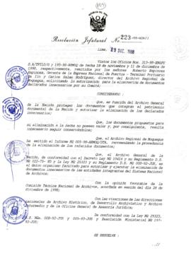 Resolución Jefatural N° 223-1998/AGN/J