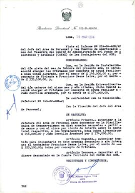 Resolución Directoral N° 15-84-AGN/OA