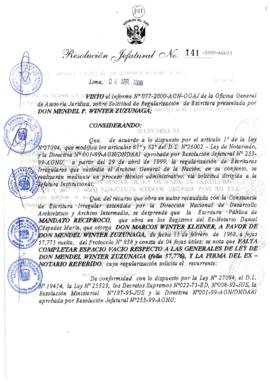 Resolución Jefatural N° 141-2000/AGN/J