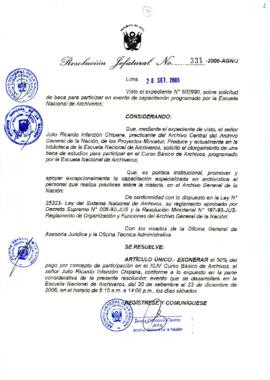Resolución Jefatural N° 331-2006-AGN/J