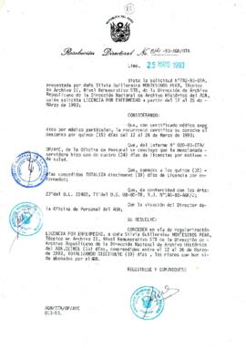 Resolución Directoral N° 012-93-AGN/OTA