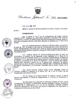 Resolución Jefatural N° 041-2013-AGN/J