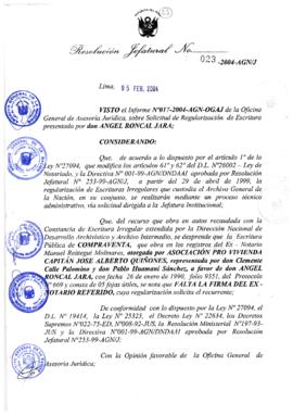 Resolución Jefatural N° 023-2004-AGN/J