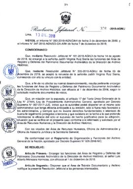 Resolución Jefatural N° 326-2018-AGN/J