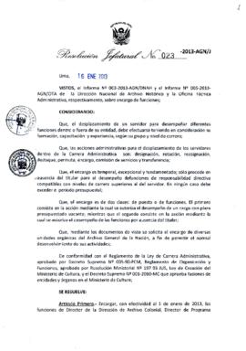 Resolución Jefatural N° 023-2013-AGN/J