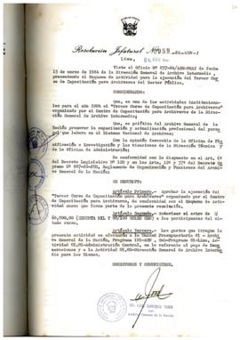 Resolución Jefatural N° 059-1984/AGN/J