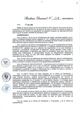 Resolución Directoral N° 019-2018-AGN/OTA