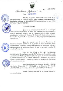 Resolución Jefatural N° 047-2006-AGN/J
