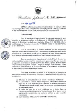 Resolución Jefatural N° 069-2013-AGN/J