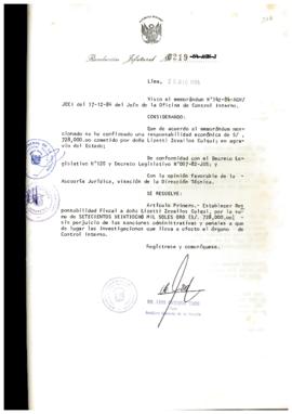 Resolución Jefatural N° 219-1984/AGN/J