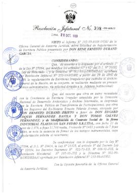 Resolución Jefatural N° 308-1999/AGN/J