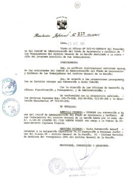 Resolución Jefatural N° 237-1991/AGN/J