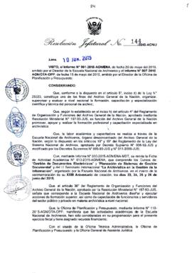 Resolución Jefatural N° 144-2015-AGN/J