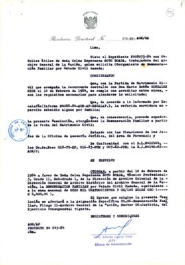 Resolución Directoral N° 76-84-AGN/OA