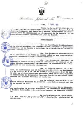Resolución Jefatural N° 125-1997/AGN/J